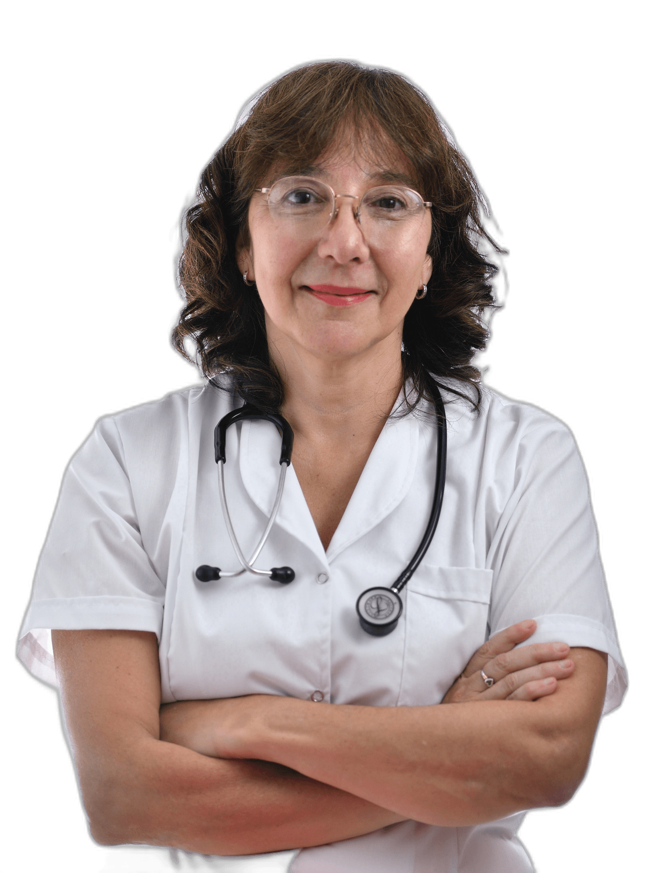 Dra. Cecilia Mussetta — retrato profesional con guardapolvo médico
